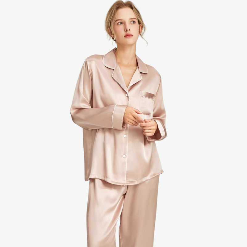 Bulk Womens Pure Silk Pajama Set 2315580189 Saright Garment Custom Sleepwear Loungewear Manufacturer