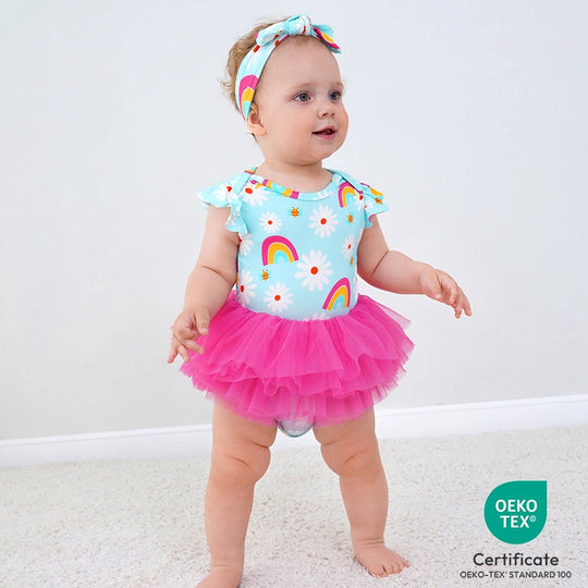 Manufacturer Bulk Baby Girl Tulle Romper Dress with Headband