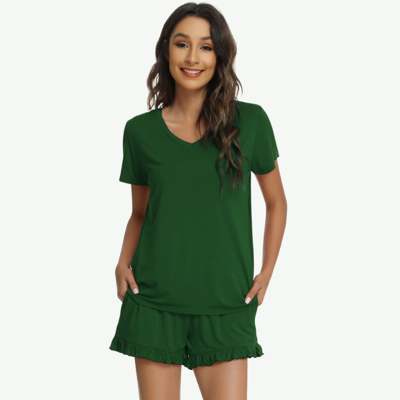 Short Sleeve Top and Ruffle Shorts Bulk-21381025