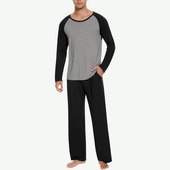 Wolesale Men Soft Bamboo Long Pajama Set-G3720015