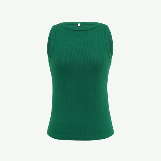 Camiseta sin mangas de bambú acanalado para mujer-2315500039