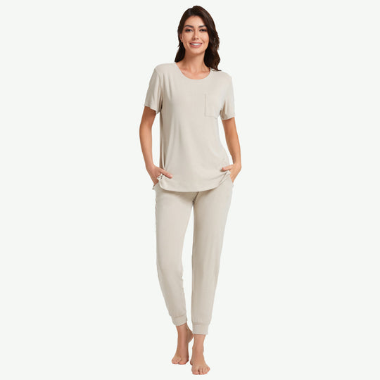 Wholesale Ladies Modal Air Layered Pajama Set-2311820103