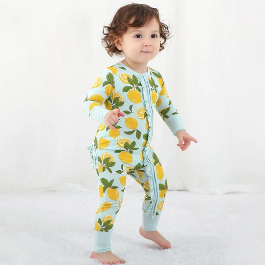 Custom Fruit Pattern Zipper Baby Romper Manufacturer