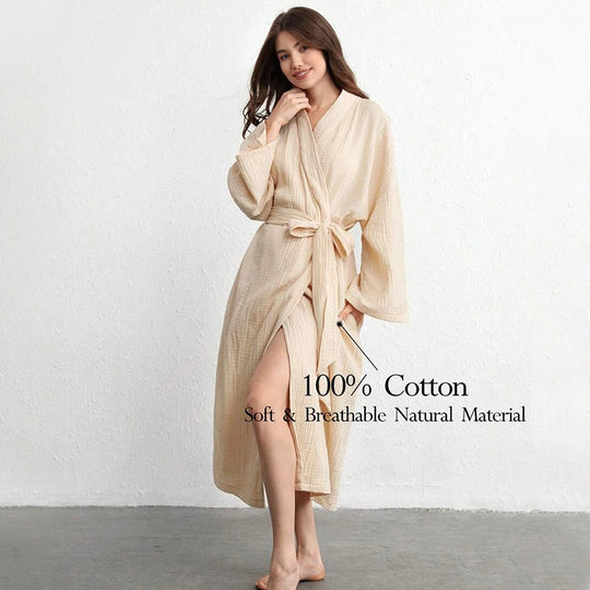 Manufacturer Wholesale Muslin Gauze Bathrobe