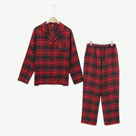 Wholesale Men Plaid Pajama Set-2311290312