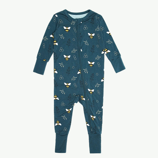 Wholesale Newborn Bee Printed Bamboo Pajamas-2311820294