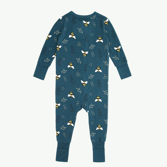 Wholesale Newborn Bee Printed Bamboo Pajamas-2311820294