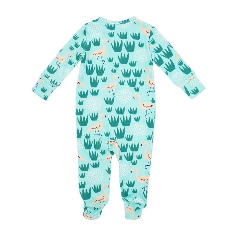 Wholesale Newborn Animal Printed Footed Romper-2313810227