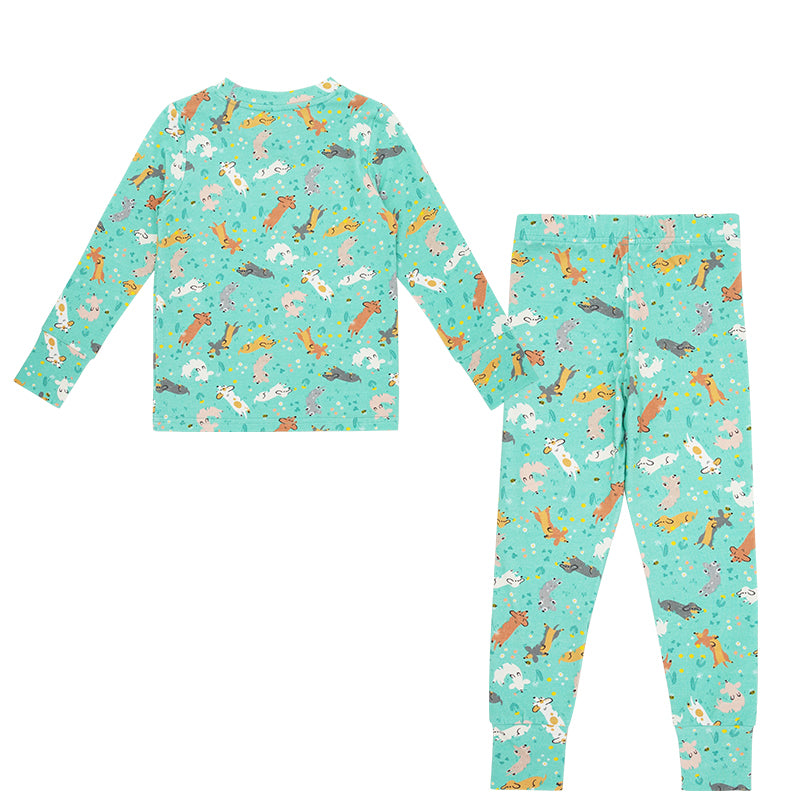 Bulk Kids Animal Printed Bamboo Pajama Set-2313810228