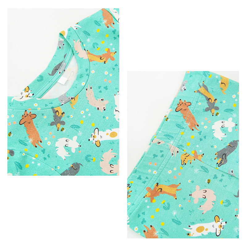 Bulk Kids Animal Printed Bamboo Pajama Set-2313810228