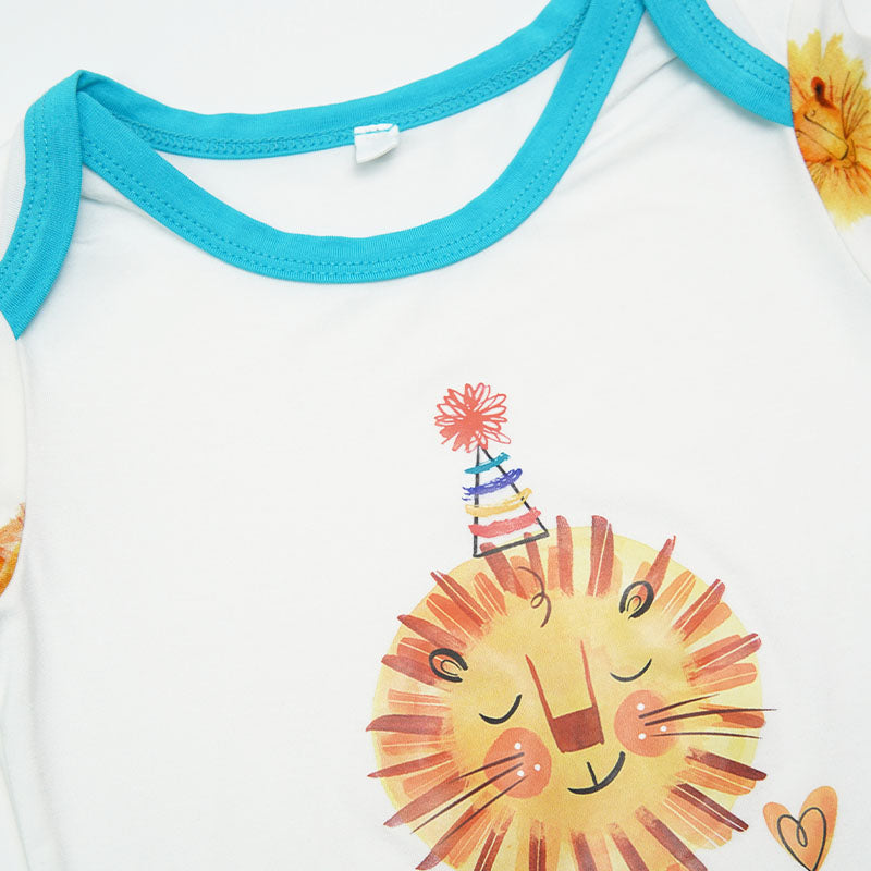 Bulk Lion Print Baby Romper-2315580178