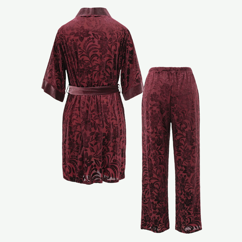 Wholesale Women Jacquard Robe Set-2311820046