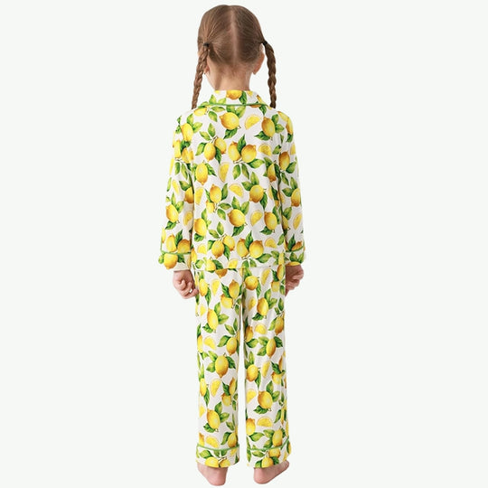 Custom Wholesale Printed Kids Girls' Two Pieces Pajama Set