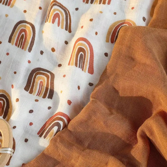 Custom Printed Muslin Infant Swaddle Blanket in Bulk