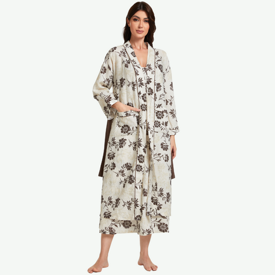 Wholesale Women Linen Robe Set-2211740205