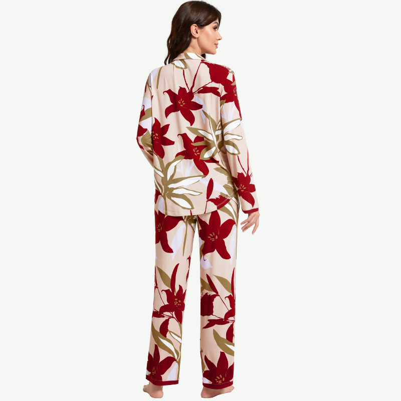 Women Floral Pajama Set Wholesale-2311740022