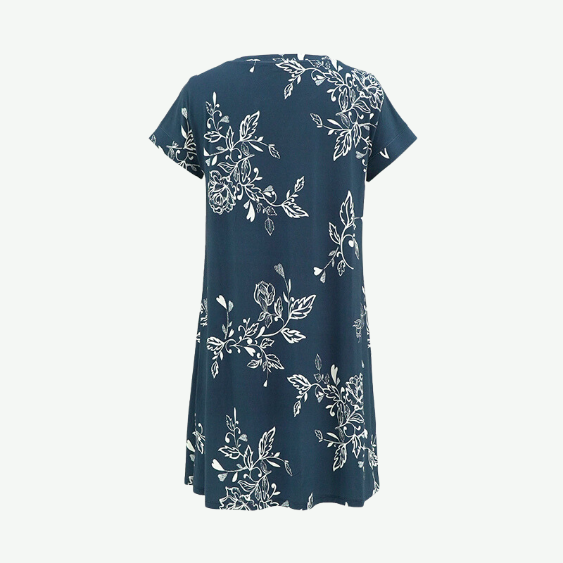 Nuevo camisón floral de bambú para mujer-2311740032