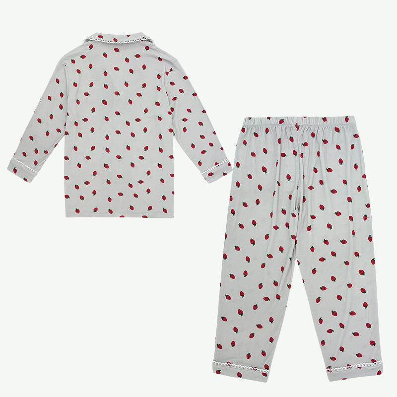 Kids Printed Piping Long Pajama Set in Bulk-2315580067