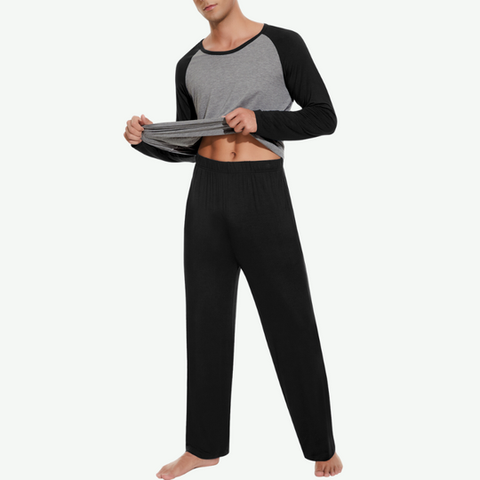 Wolesale Men Soft Bamboo Long Pajama Set-G3720015