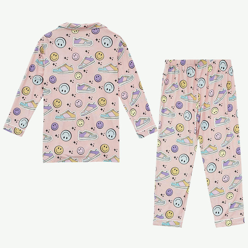 Wholesale Kids Cute Printed Bamboo Pajama Set-2315500075