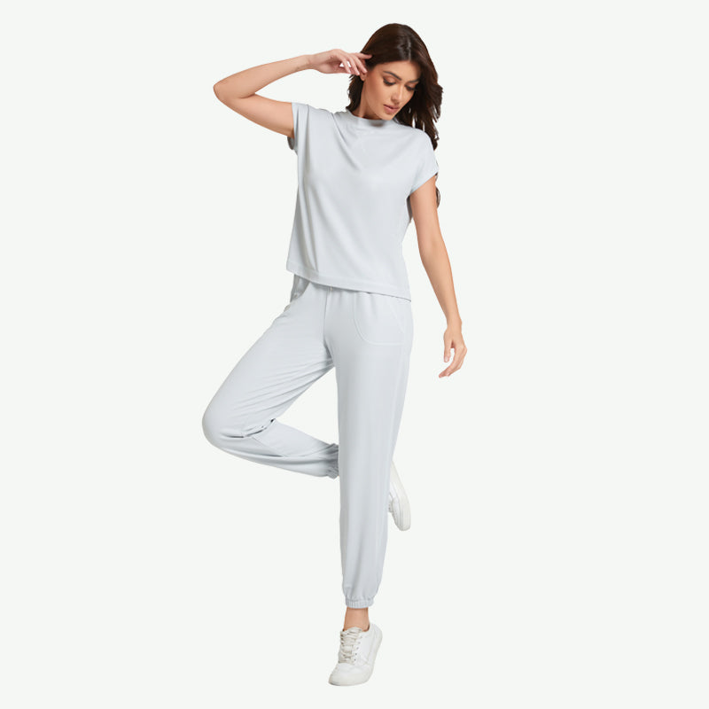 Women Modal Air Layered Fabric Pajama Set in Bulk-2315500102