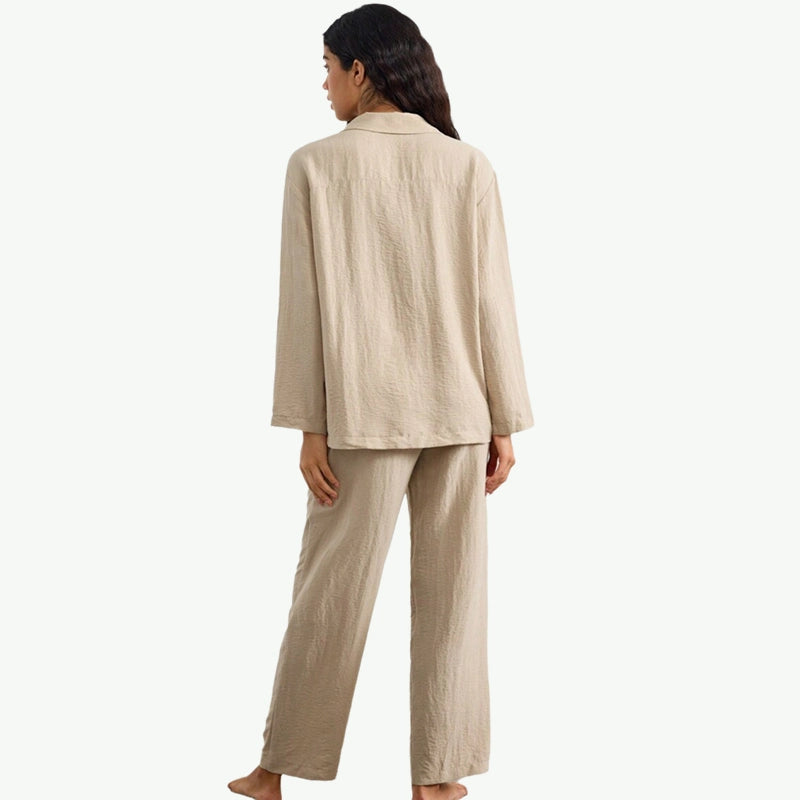 Solid Womens Linen Pyjamas Set Wholesale Supplier