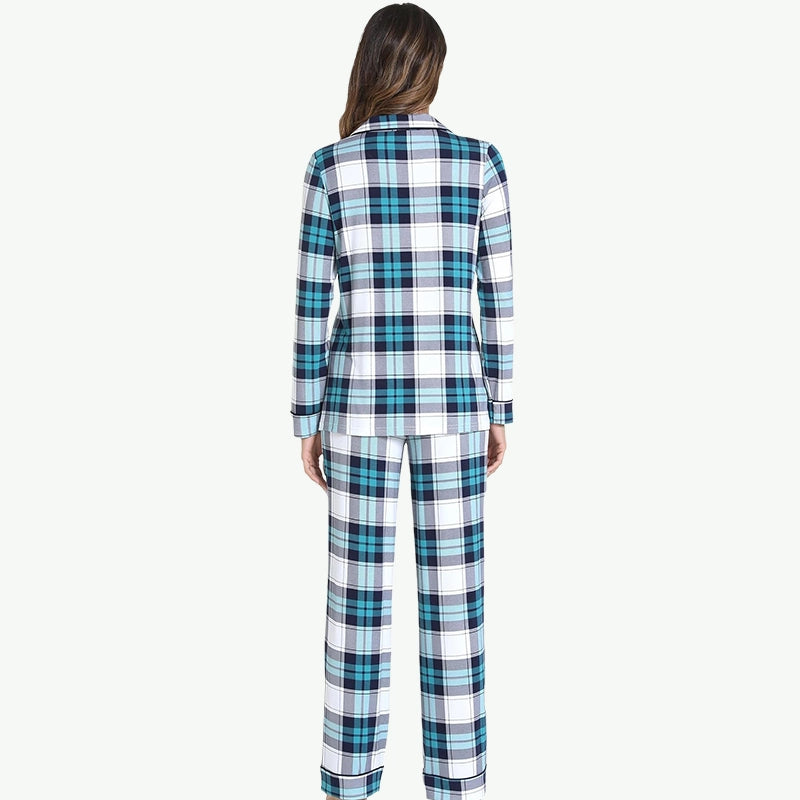 Private Label Women's Plaid Pajama Set Wholesale Manufacturer