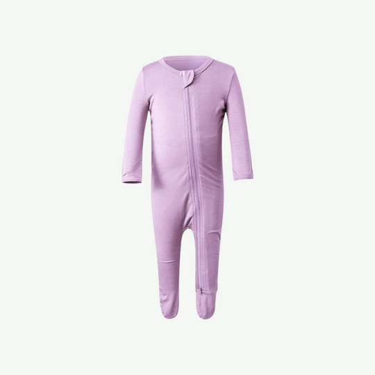 Kids Baby Bamboo Onesie Manga larga Pantalón largo Cremallera suave