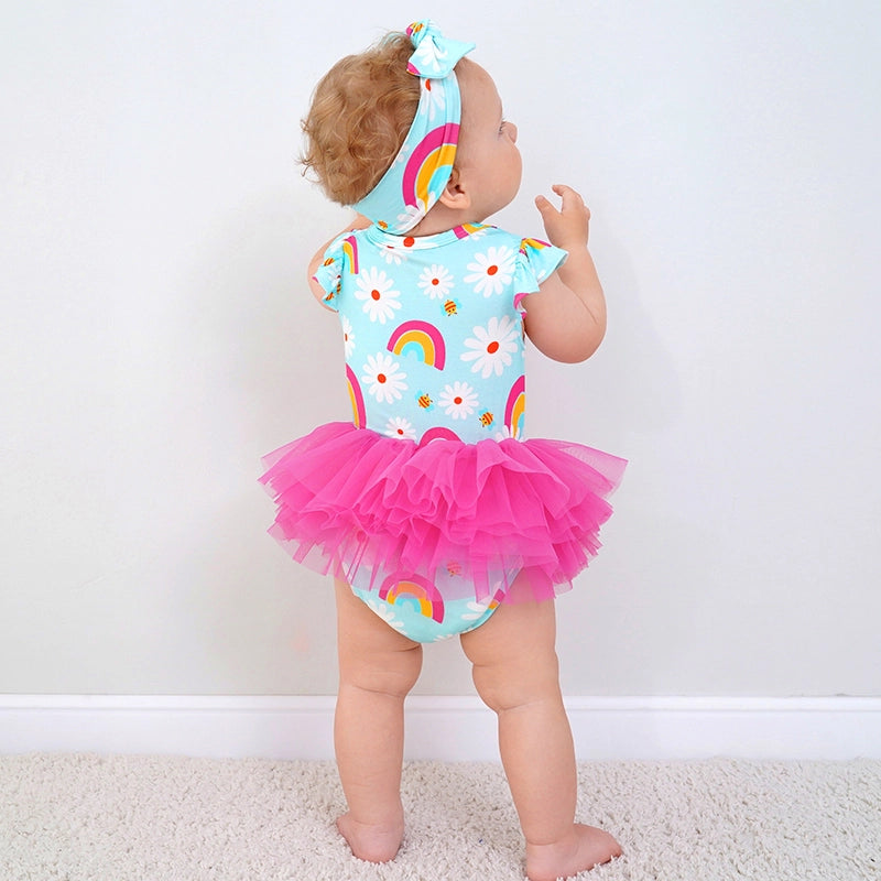 Manufacturer Bulk Baby Girl Tulle Romper Dress with Headband