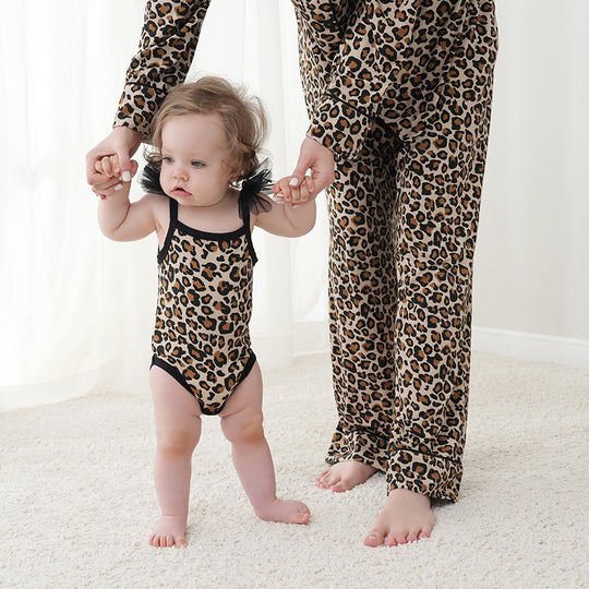 Wholesale Custom Leopard Print Parent-Child Matching Pajamas Manufacturer