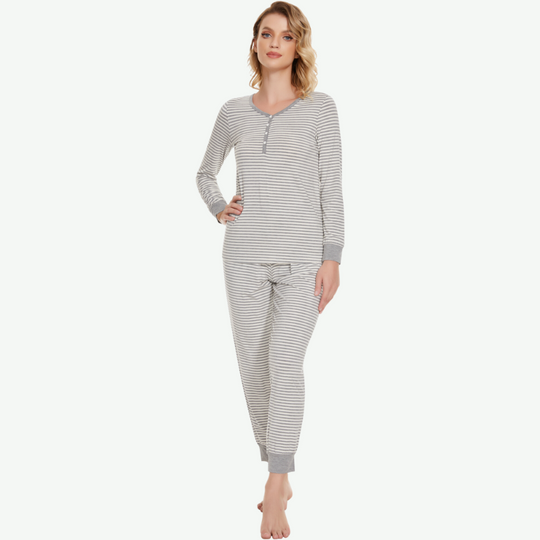 Wholesale Henley Long Pj Set Sleepwear for Women-31182007