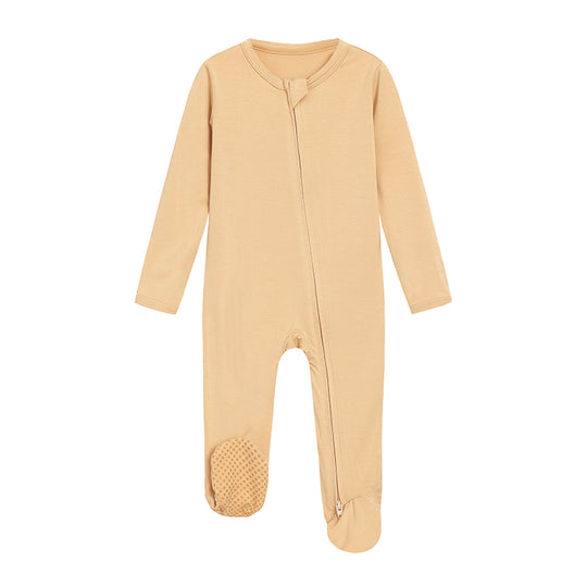 Enfants Bébé Bambou Onesie À Manches Longues Pantalon Long Solide