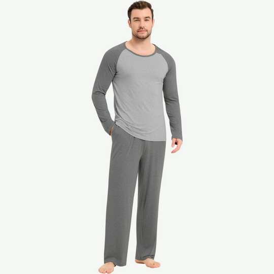 Wolesale Men Soft Bamboo Long Pajama Set-G3720015