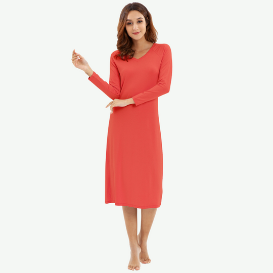 Soft Long Sleeve Nightshirts Sleepwear Bulk-180322042