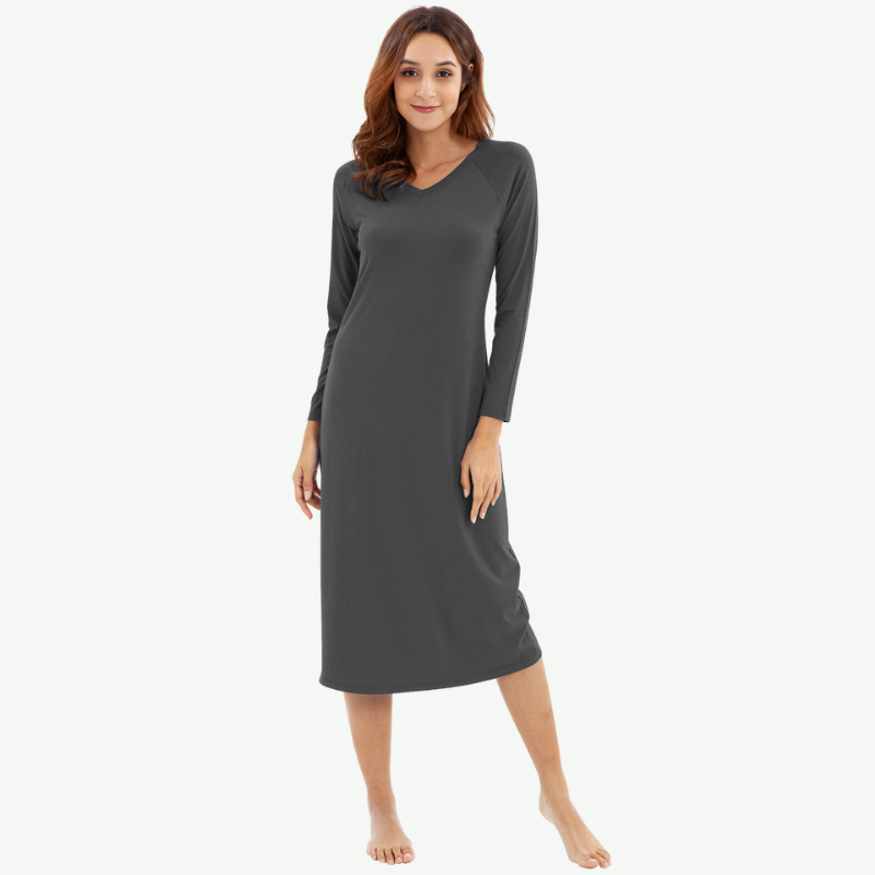 Soft Long Sleeve Nightshirts Sleepwear Bulk-180322042