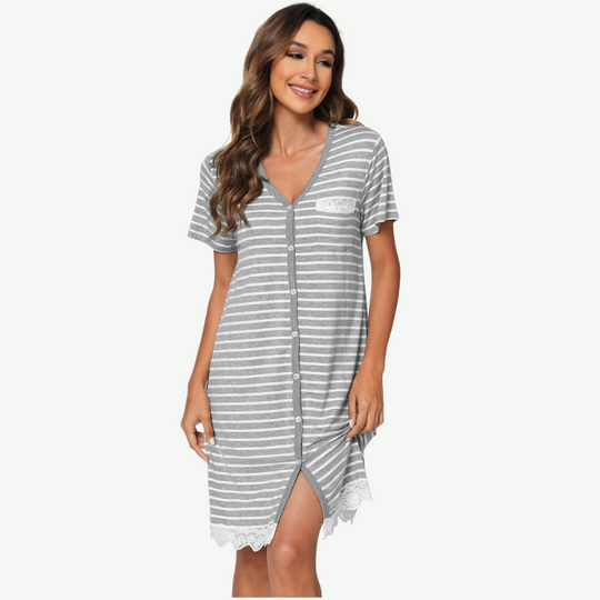 Bamboo Womens Button Down Nightgowns Bulk-21381008