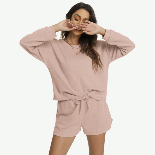 Wholesale Women Waffle Loungewear-21381009