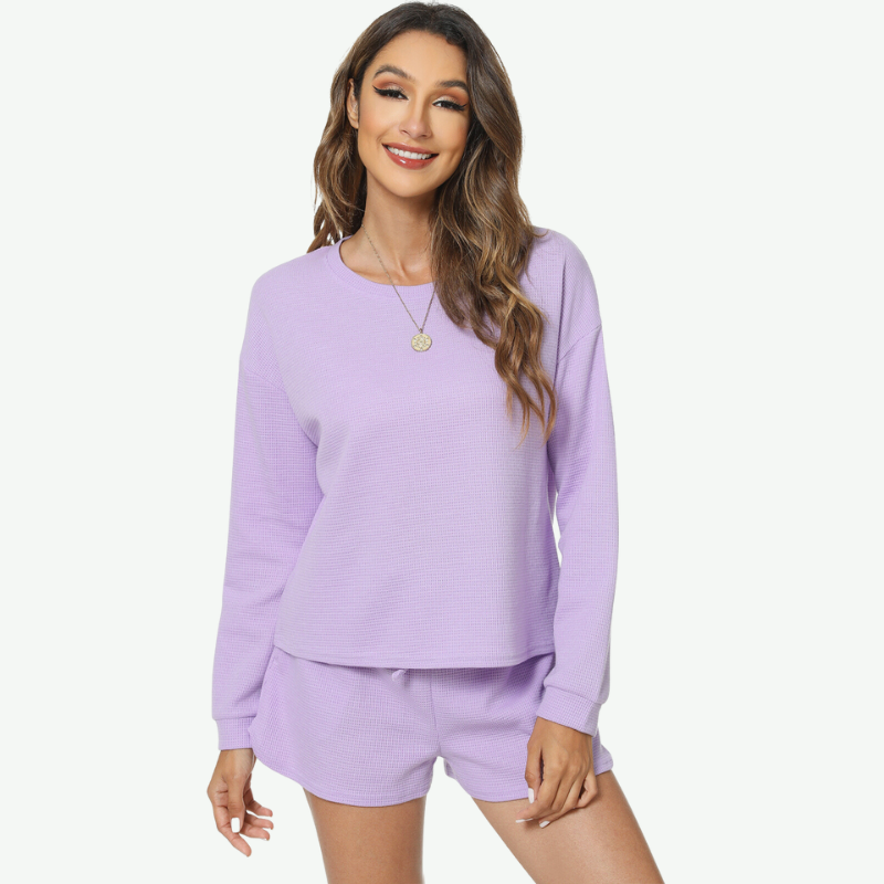 Wholesale Women Waffle Loungewear-21381009