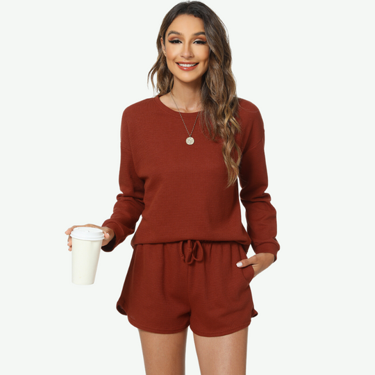 Wholesale Women Waffle Loungewear-21381009