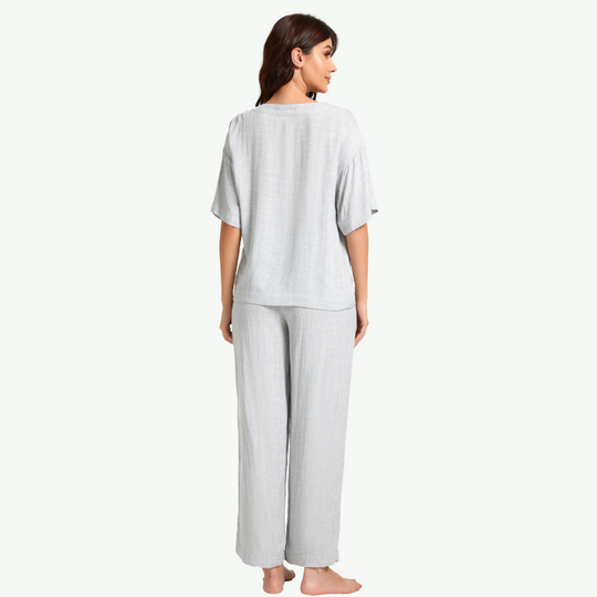 Bulk Women Bamboo Cotton Pajama Set-2313810107