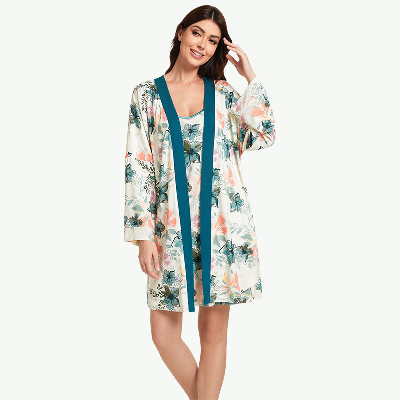 Wholesale Women Floral Robe Set-2215500089